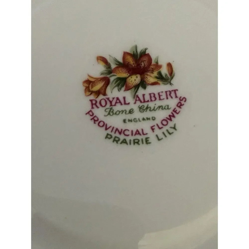 Royal Albert Provincial Flowers PRAIRIE LILY Teacup Saucer Set England 1975